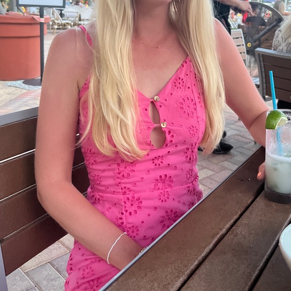 Eyelette Mini Dress - Picture 2 of 4